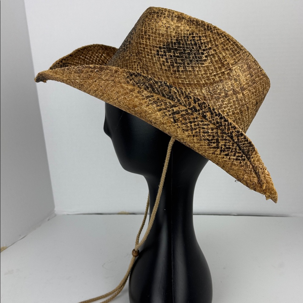 Panama Jack Straw Western Cowboy Hat - Natural Tan - Picture 5 of 6